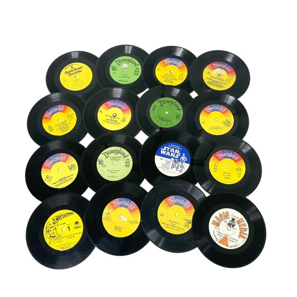 Mostly DISNEYLAND Vintage Record Lot - 7" Vinyl 33 RPM- Lot Of 16 Records